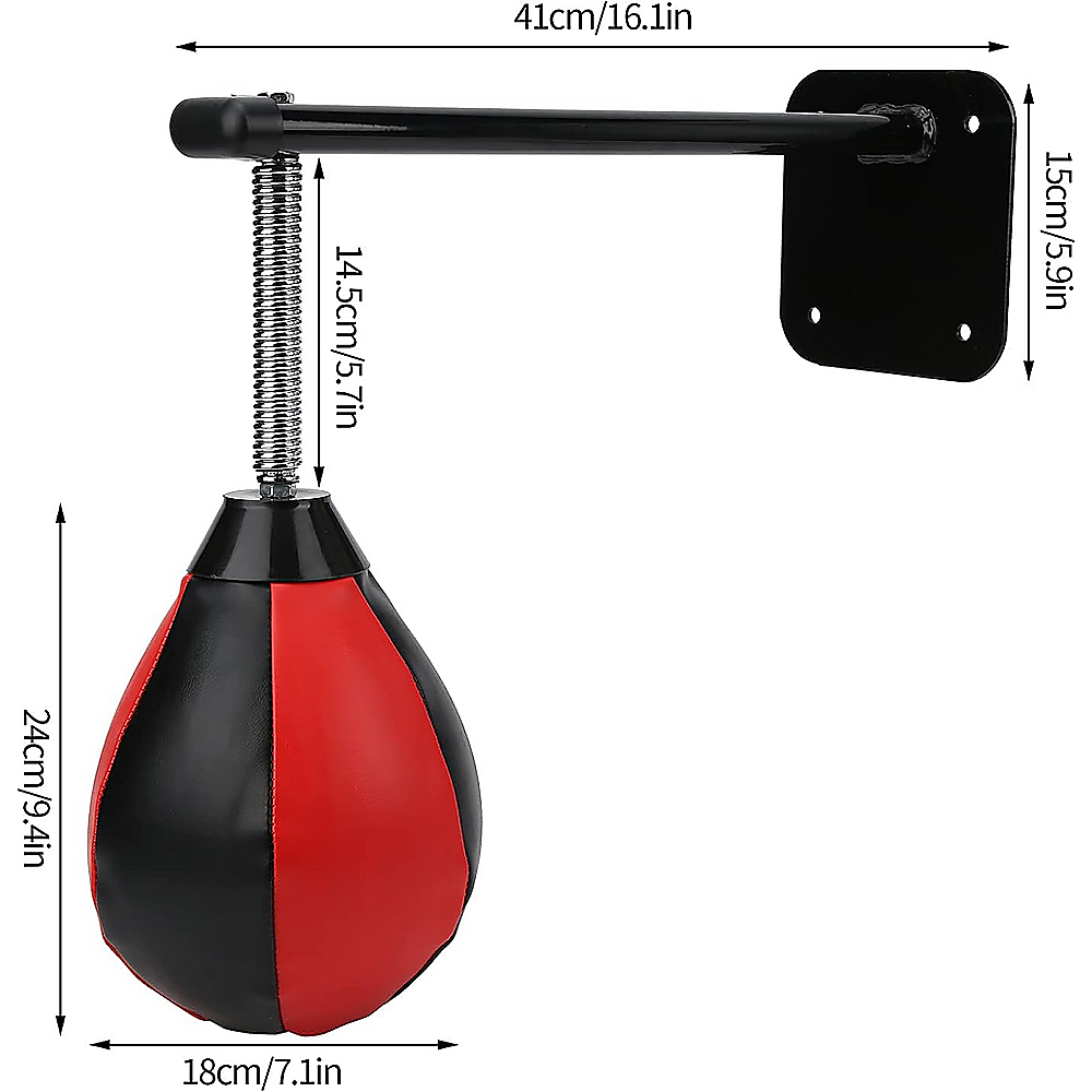 Wall Hanging Boxing Punching Bag Speed Training Stress Relief Kit with Wall Mount Bracket-ACT