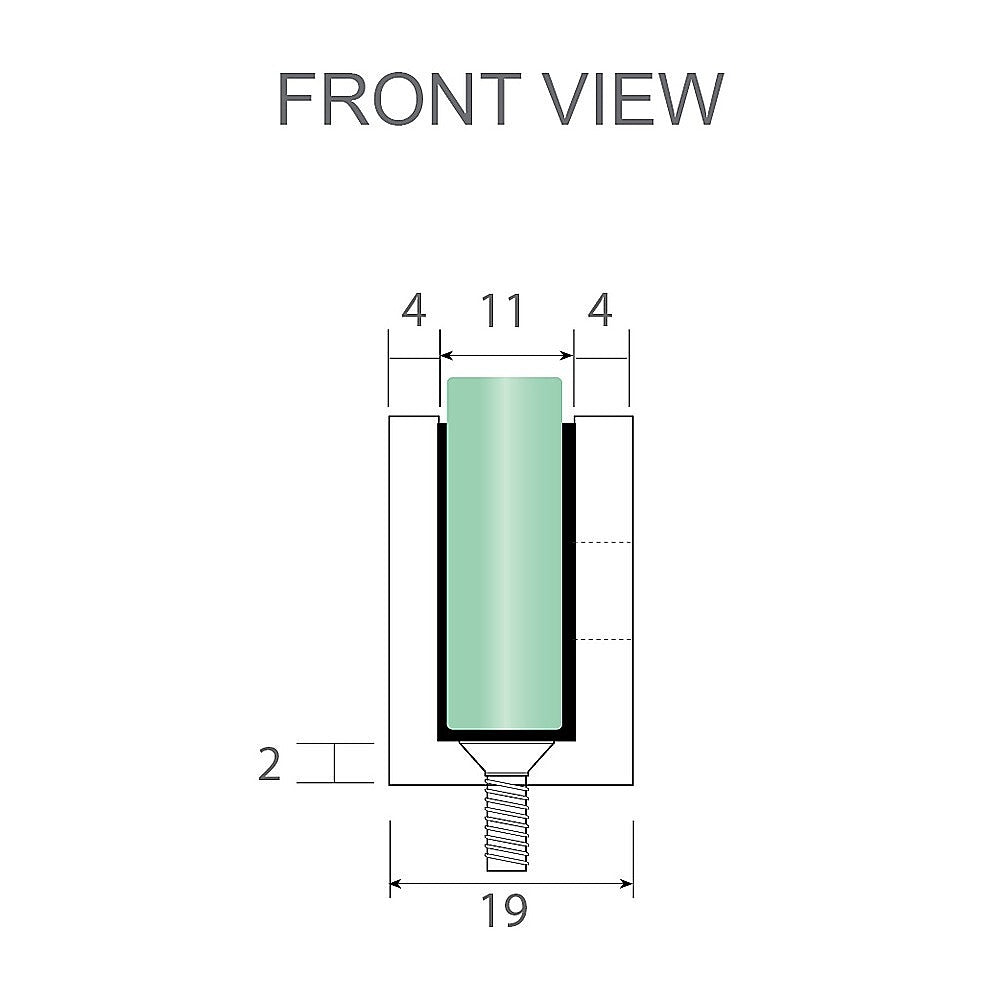 Glass-to-wall/floor Shower Screen U-bracket in Gunmetal