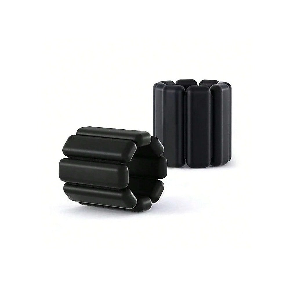 2-Piece Ankle & Wrist Weights – 1kg Pair Adjustable Workout Bangles (Black)