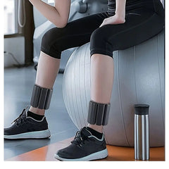 2-Piece Ankle & Wrist Weights – 1kg Pair Adjustable Workout Bangles (Black)