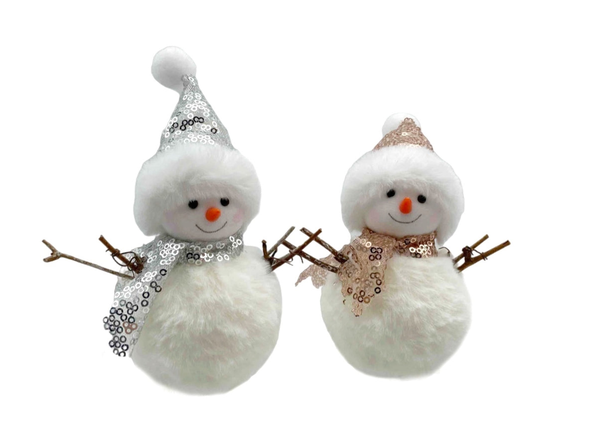 bulk 24 Xmas Standing Snowman Deco Assort 15cm