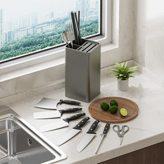 Multi-Functional Square Knife Holder - Compact Kitchen Storage Organizer(white)