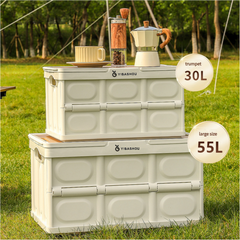 Collapsible White Outdoor Storage Box | Large Capacity, Foldable to 6cm, Durable Design