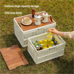 54 x 36 x 29 cm Collapsible White Outdoor Storage Box | Large Capacity, Foldable to 7 cm, Durable Design