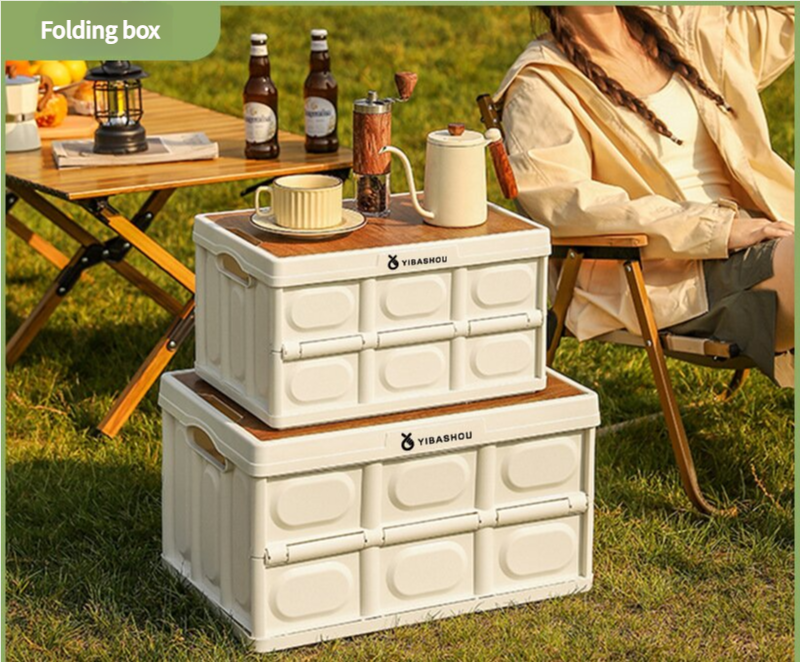 54*36*29 cm Collapsible Green Outdoor Storage Box | Large Capacity, Foldable to 7cm, Durable Design