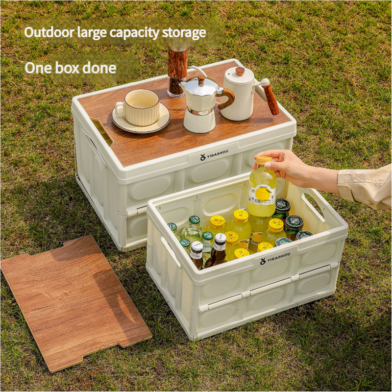 43.5*30*24 cm Collapsible Black Outdoor Storage Box | Large Capacity, Foldable to 6cm, Durable Design