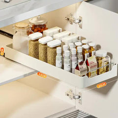 Kitchen Cabinet Pull-Out Organizer for Spices, Jars, and Bottles - Space-Saving Storage Solution (25 width -53 depth)