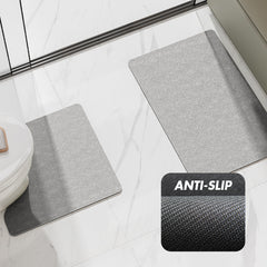 Green Bathroom Floor Mat Set - U-Shaped Toilet Mat 50*50cm & Rectangular 40x60cm Mat for Bathroom