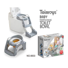 Grey Children's Toilet Trainer Seat ‰ÛÒ Foldable Potty Ladder with Color Box, Easy-to-Use Toilet Seat for Kids