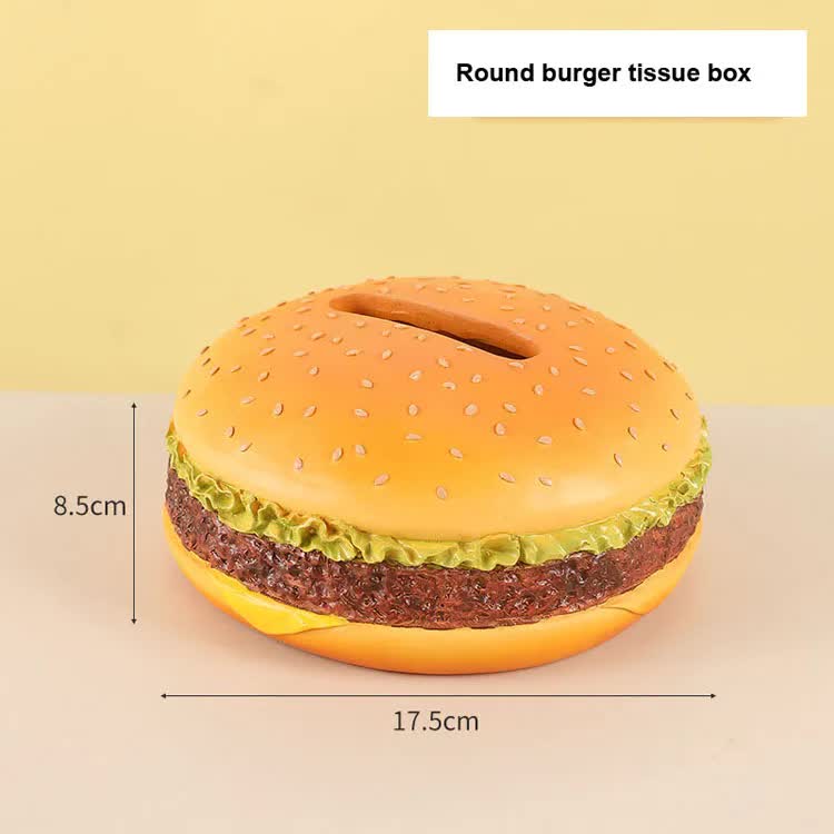 Round Creative Burger Tissue Box ‰ÛÒ Fun American-Style Cartoon Paper Towel Holder for Home D̩cor and Gifts