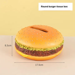 Round Creative Burger Tissue Box ‰ÛÒ Fun American-Style Cartoon Paper Towel Holder for Home D̩cor and Gifts