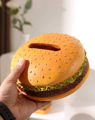 Square Creative Burger Tissue Box - Fun American-Style Cartoon Paper Towel Holder for Home D̩cor and Gifts