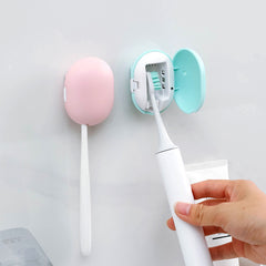 2 Pcs Pink Portable Mini Toothbrush Sanitizer - Compact Travel UV-C Sterilizer for Home and Travel Use