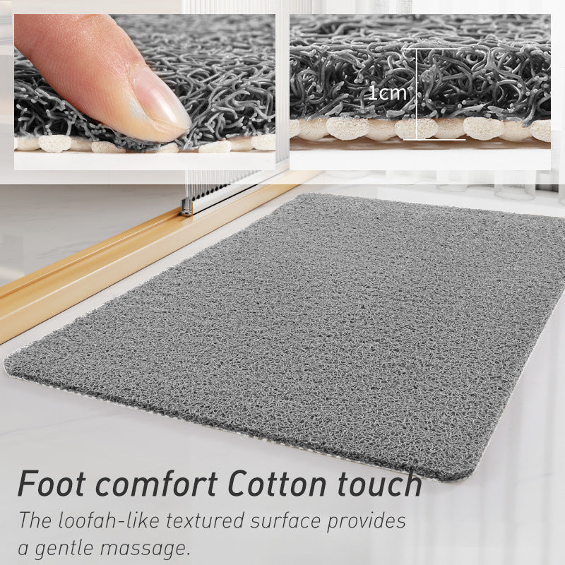 Black Non-Slip Loofah-Style Bathroom Mat - Quick-Dry and Soft 40*80cm