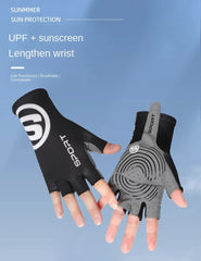 Size M Blue Breathable Half-Finger Cycling Gloves - Anti-Slip, Shockproof, and Durable for Men & Women