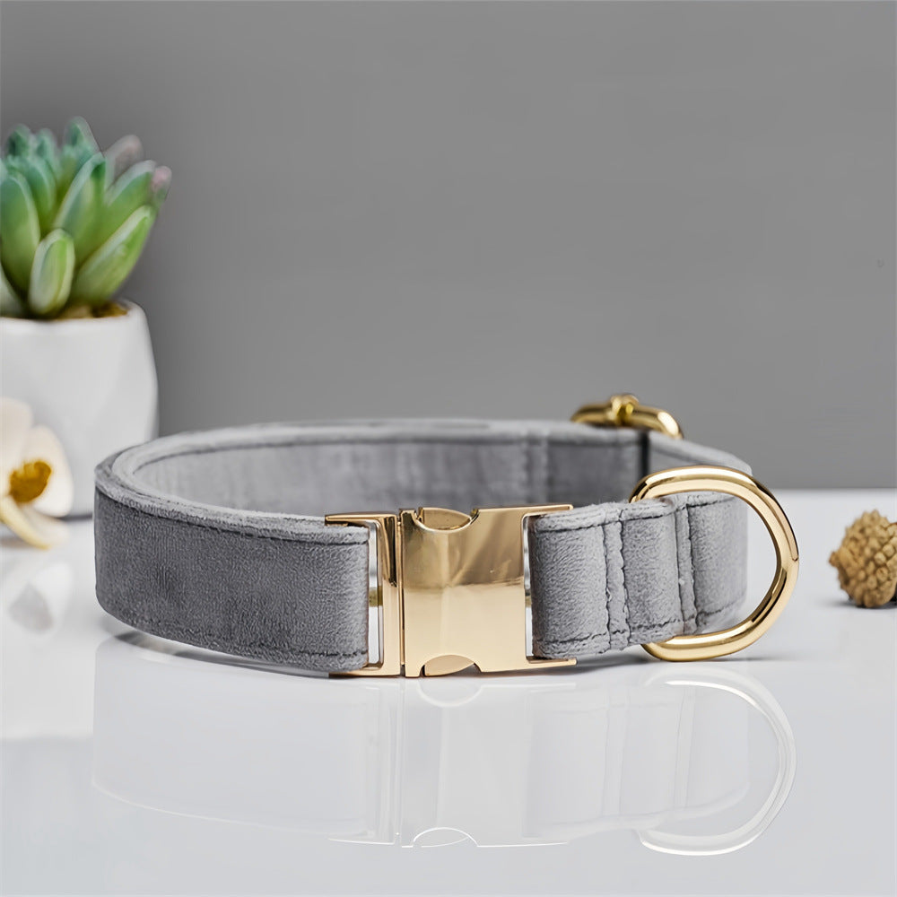 Colladog Grey Durable Dog Collar with Metal Buckle - Adjustable Nylon Pet Colla ...