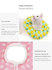 2 pcs Light blue fish Soft Pet Recovery Collar - Comfortable Anti-Lick Cone for Cats & Dogs Size S
