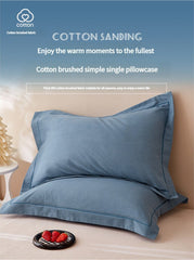 Dark Purple Pure Cotton Flannel Pillowcase Set - Soft, Thickened, Solid Color (Pair, 48x74cm)