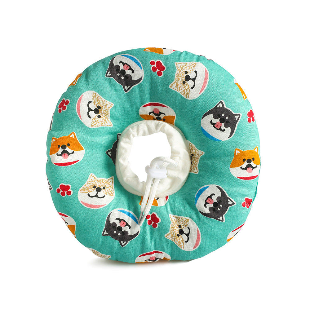 2 pcs Shiba Inu pattern Pet Recovery Collar - Comfortable Anti-Lick Cone for Cats & Dogs Size L
