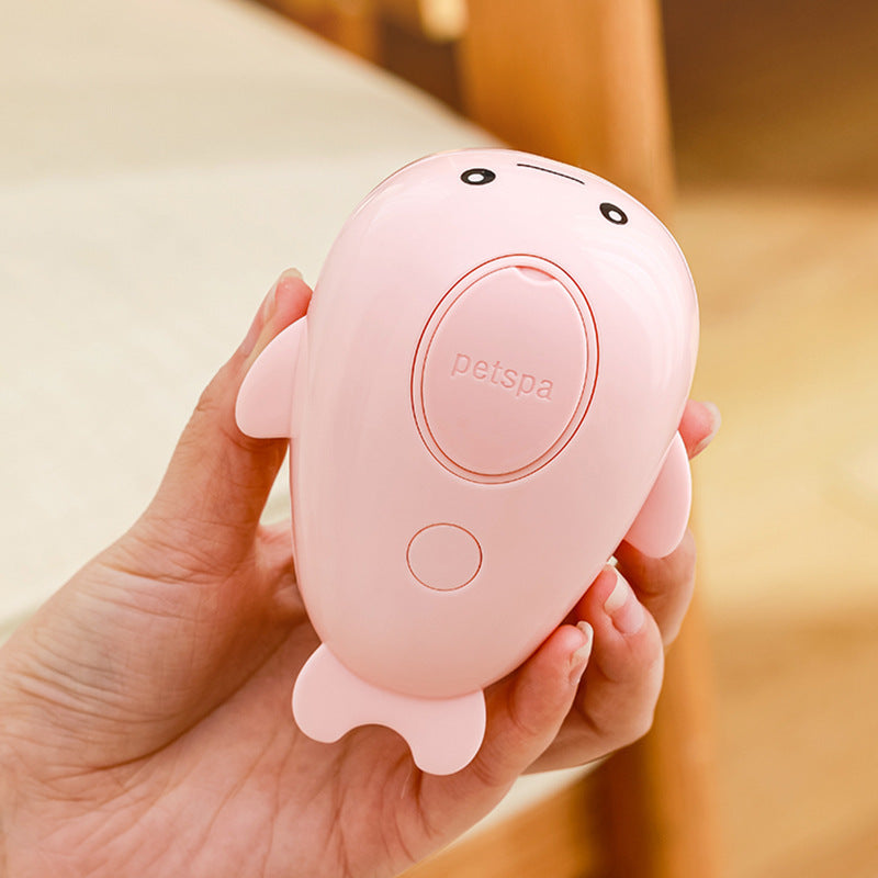 2 PCS Pink Dolphin Electric Pet Brush | One-Click Spray, Massage, & Hair Removal