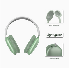 Green Bluetooth Over-Ear Headphones - Mesh Headband, Wireless, Rotatable Earcups