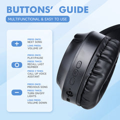 Pink Wireless Gaming Headphones with Lights - Foldable Design, 40mm Drivers, Comfortable