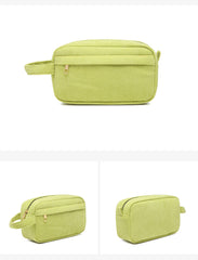 Green 2-pcs Corduroy Pencil Case - Large Capacity Storage Bag