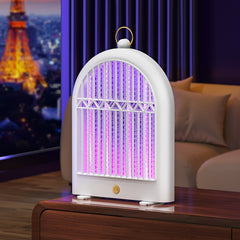 White (Plug-in) USB Mosquito Killer Lamp - Electric Bug Zapper, Wall-Mounted/Standing, Silent