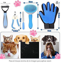 Pink 5-Piece Pet Grooming Kit - Cat & Dog Brushes, Nail Clippers & More