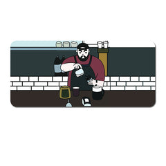 (80x30x0.4cm) Computer Desk Mat - Big Beard Uncle Series, Smooth Gaming Surface - Style 1