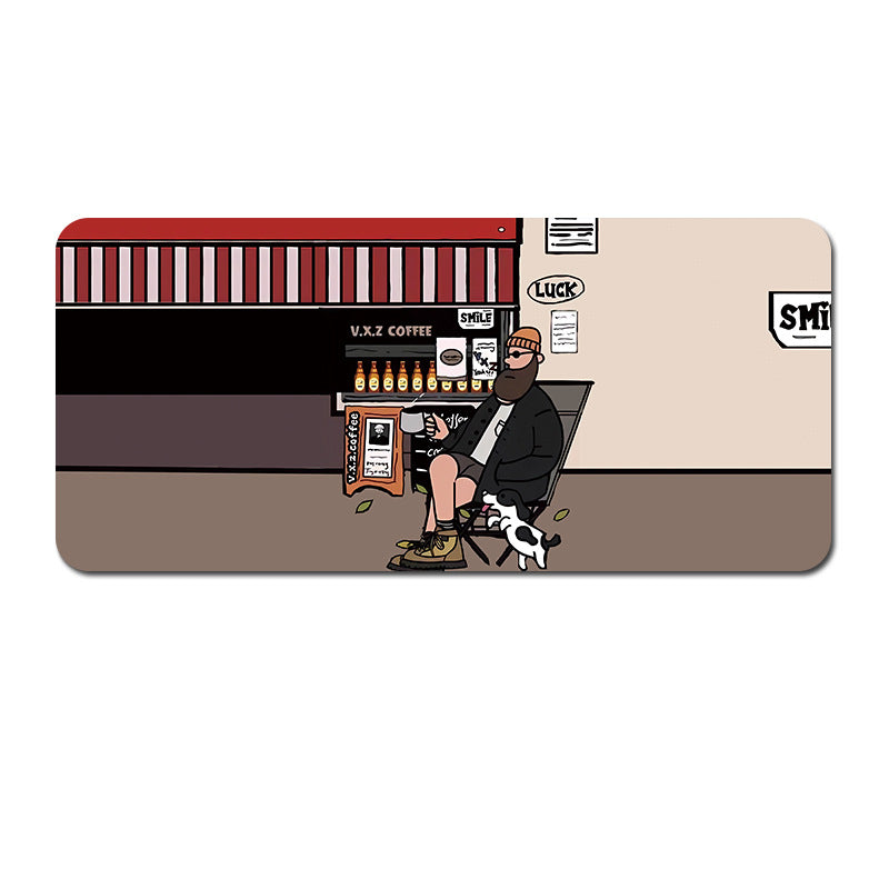 (90x40x0.4cm) Computer Desk Mat - Big Beard Uncle Series, Smooth Gaming Surface - Style 6