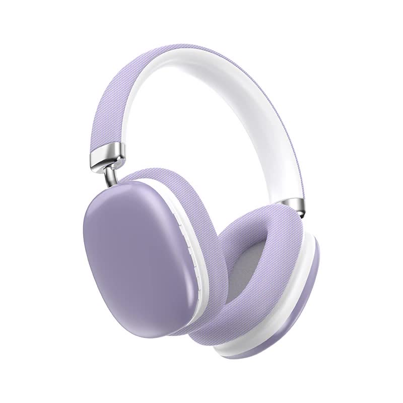 Purple Wireless Bluetooth Headphones - Over-Ear, Deep Bass, Foldable, Long Battery Life