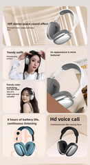 Silver Immersive 3D Audio Headphones - Wireless Over-Ear Comfort, Type-C Charging