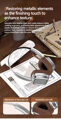 Silver And Brown Compact Retro Headphones - Wireless Bluetooth, Deep Bass, Immersive Sound