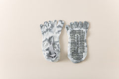 2 Pairs Grey Tie-Dye Non-Slip Yoga Socks for Women - Five-Toe Cotton Blend Socks for Pilates and Indoor Sports