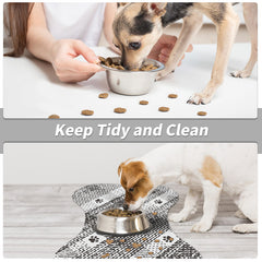 Brown And White Pet Feeding Mat 50x70cm - Anti-Slip, Durable Diatom Mud Mat for Dogs and Cats, Easy to Clean