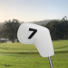 Red Golf Iron Head Covers Set of 10 - Waterproof PU Leather Club Protectors with Embroidered Numbers (3-9, P, A, S)