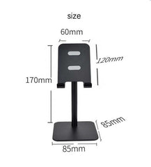 Grey Adjustable Aluminum Alloy Phone and Tablet Stand - Telescopic Desktop Holder for Live Streaming and Hands-Free Use