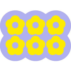 Style 9 Purple And Yellow Flowers Pattern Absorbent Diatomaceous Earth Pet Feeding Mat - Non-Slip & Quick Dry Placemat (50x80cm)