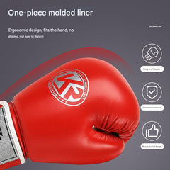 White And Silver Durable 8oz PU Leather Boxing Gloves - Padded & Ventilated for Training