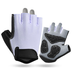 M Purple Women's Summer Cycling Gloves - Breathable Half-Finger Non-Slip Fitness Training Gloves for Weightlifting