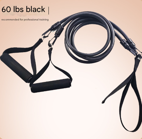 Black Handle Model [Training Strength] [60lbs] Swim Resistance Band Trainer - Dry-Land Arm Strength & Stroke Exercise Cords