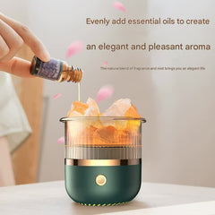 Crystal Humidifier with LED Light - Aromatherapy Diffuser for Home Relaxation(white)