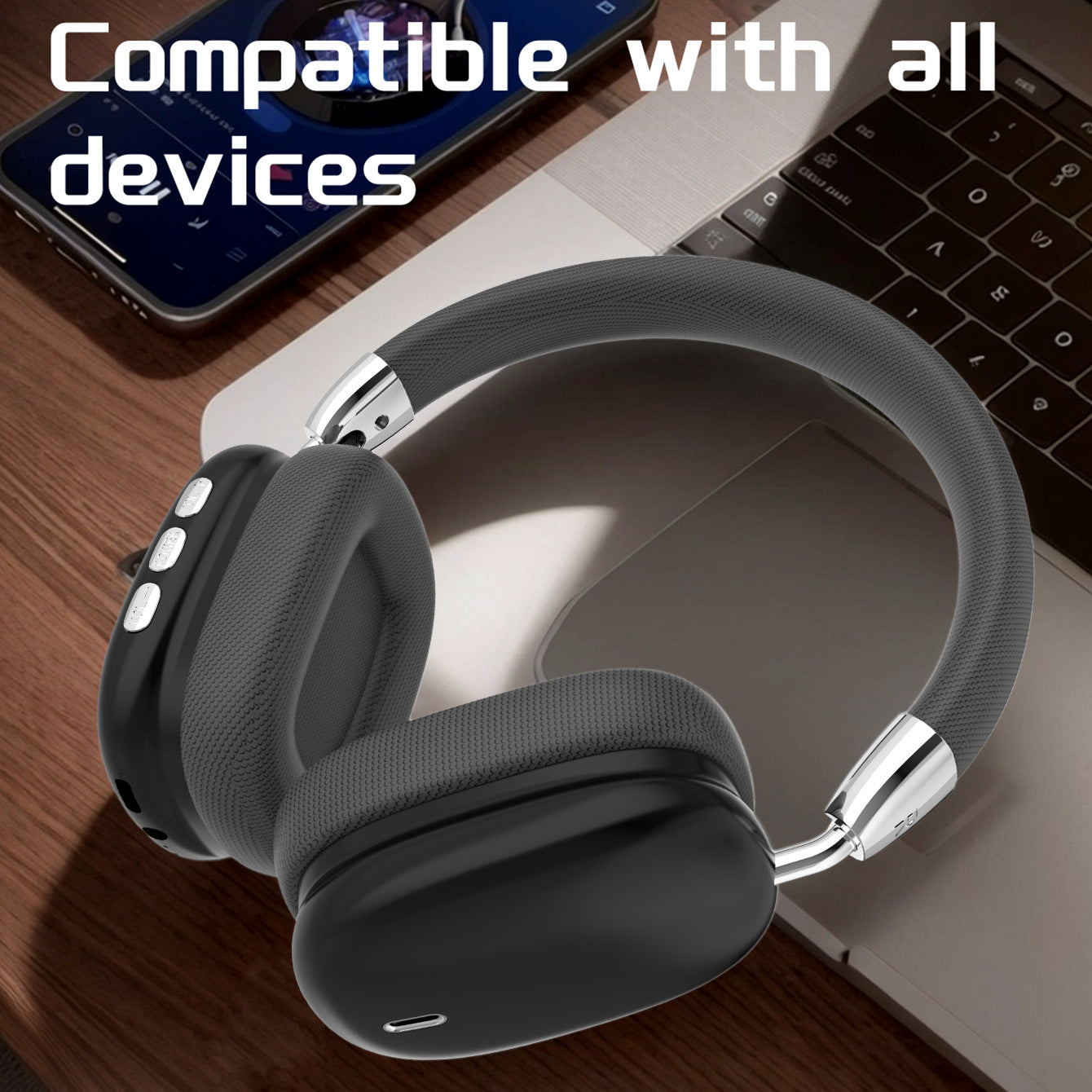 Premium Wireless Bluetooth Headphones with Stereo Hi-Fi Sound(black)