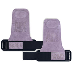 Heavy Duty Weightlifting Grips - Anti-Slip Cowhide Palm Protectors with Neoprene Wrist Support & Adjustable Straps(Purple)