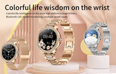 Elegant Women's Smartwatch,HD Touchscreen, Bluetooth Calls, Health Monitoring(Silver)