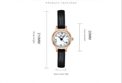 Rose shell white plate leucorrhea Delicate Women's Watch - 20mm Roman Numeral Dial, Leather Strap