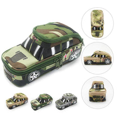 Camouflage Car Shaped Pencil Case - Large Capacity Stationery Organizer Pouch (Desert camouflage)