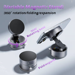 Black Foldable Vacuum Suction Phone Stand for Navigation and Calls