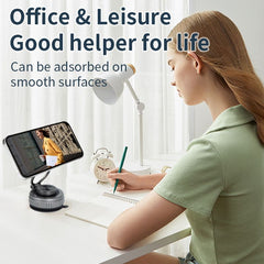 Gray Foldable Vacuum Suction Phone Stand for Navigation and Calls